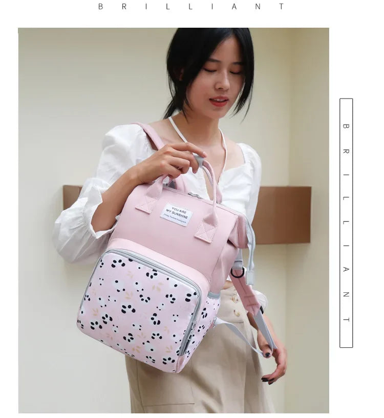 Mommy Bag Multifunctional Waterproof Insulated Backpack Large Capacity Maternity Travel Changing Bag Stroller Strap Schoolbag