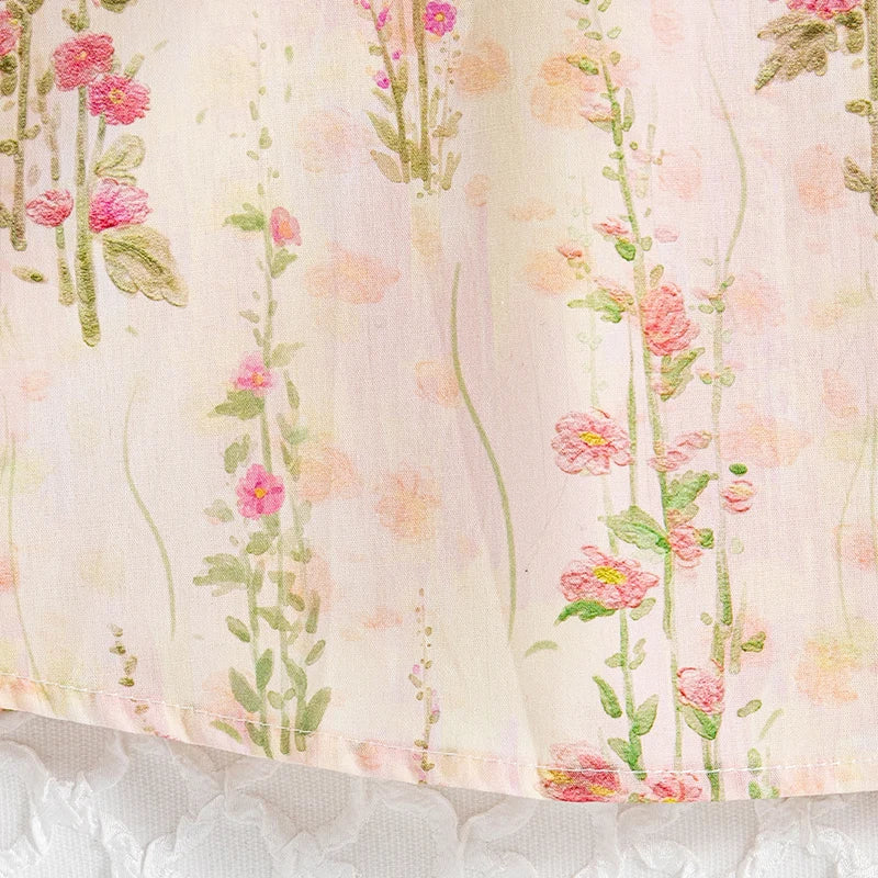 Summer New Chinese Retro Style Baby Girl Sleeveless Dress, Sweet Pink Tulip Children'S Clothing (9 Months -4 Years Old)