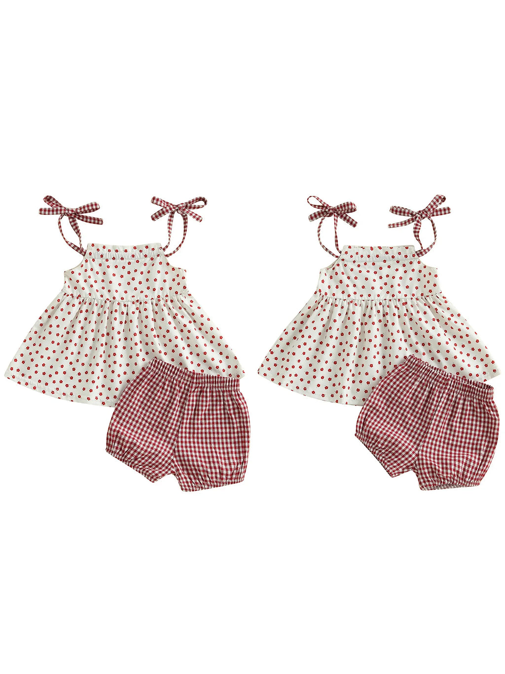 Toddler Girl Sleeveless Ruffle Top and Shorts Set with Cute Bow Detail and Elastic Waistband for Summer Beach Outfits