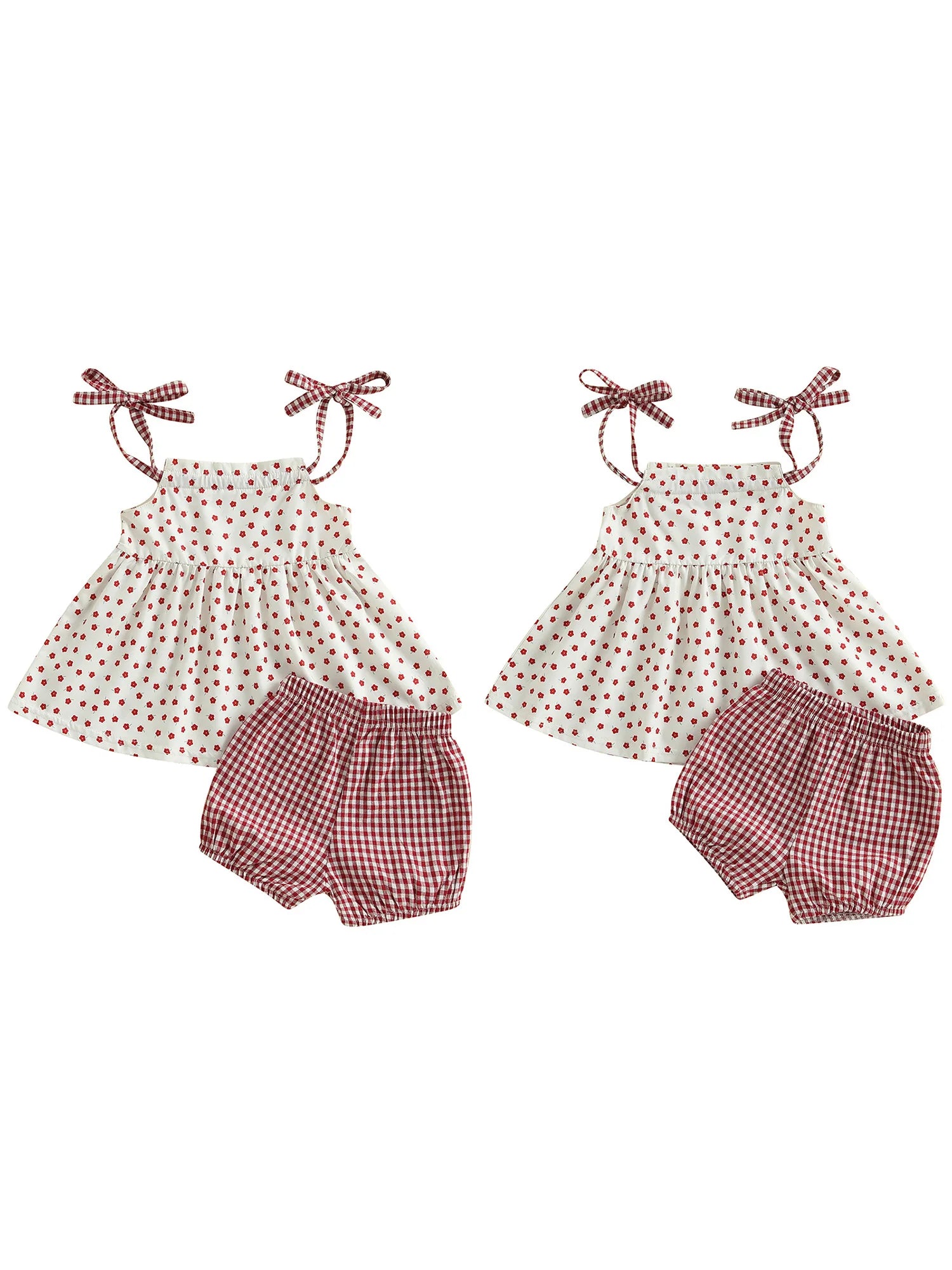 Toddler Girl Sleeveless Ruffle Top and Shorts Set with Cute Bow Detail and Elastic Waistband for Summer Beach Outfits