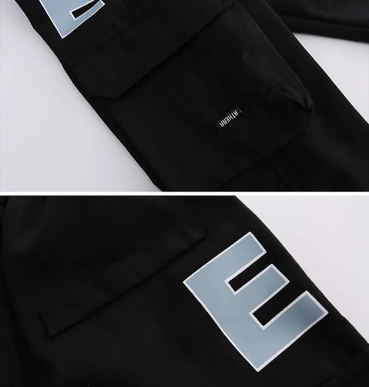 Boys Cargo Pants Spring Autumn Fleece-Lined Kids Casual Loose Long Pants Stylish Warmth Outdoor Playwear