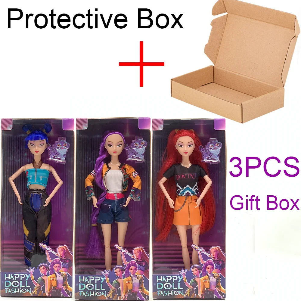 Hot Sale Kpop Demon Hunters Doll Toys Rumi Mira Zoey Action Figure Toy Beautiful Princess Plastic DIY Toy Girls Christmas Gift