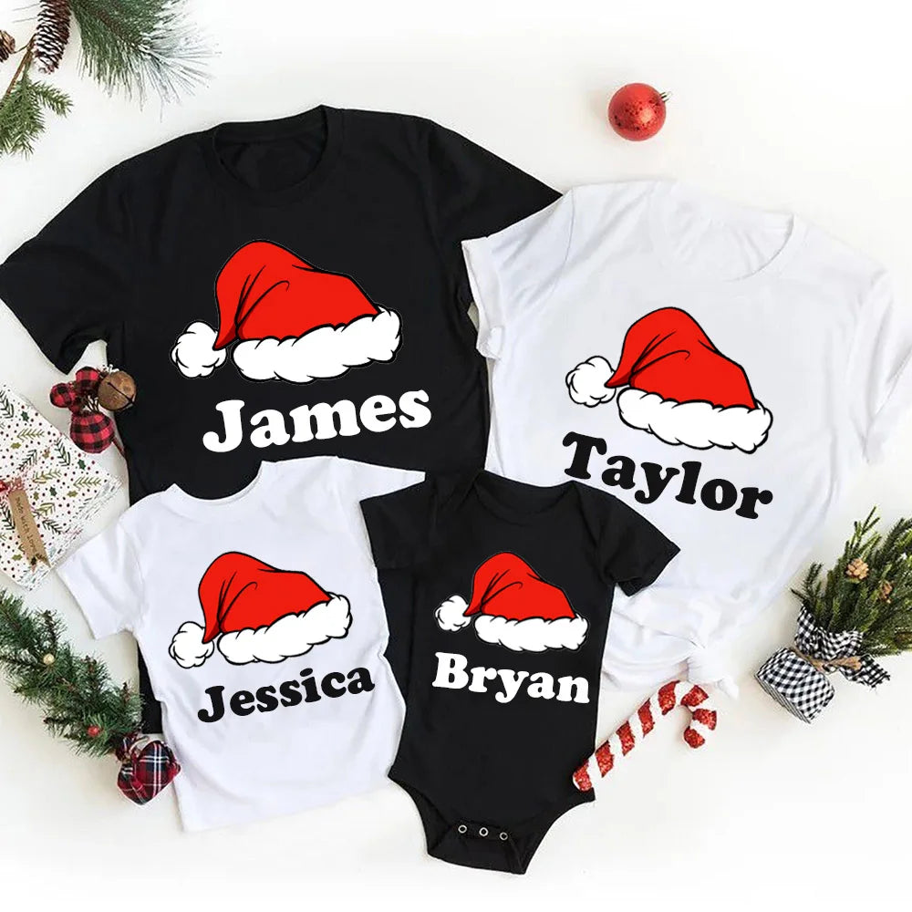 Personalised Christmas Family Matching Outfits Custom Dad Mom Kids Shirt Baby Bodysuit Family Clothes Christmas Party Shirt