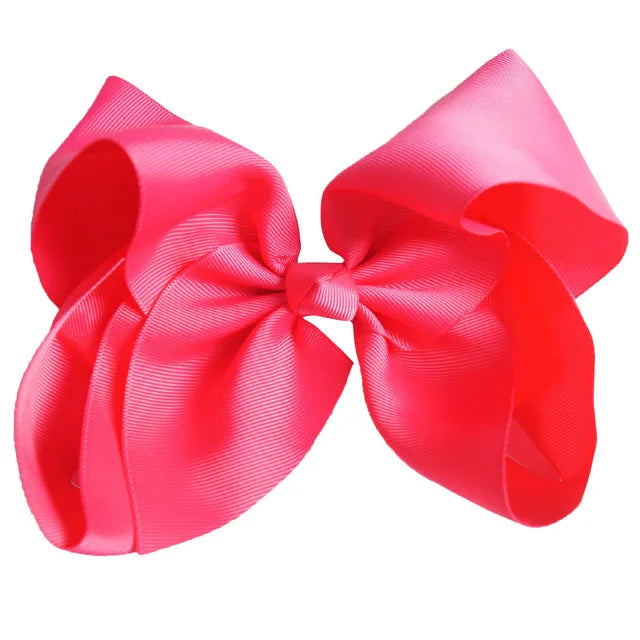 60 Colors Boutique 8" Large Solid Grosgrain Ribbon Hair Bow Clips Barrettes for Women Girls Accessories