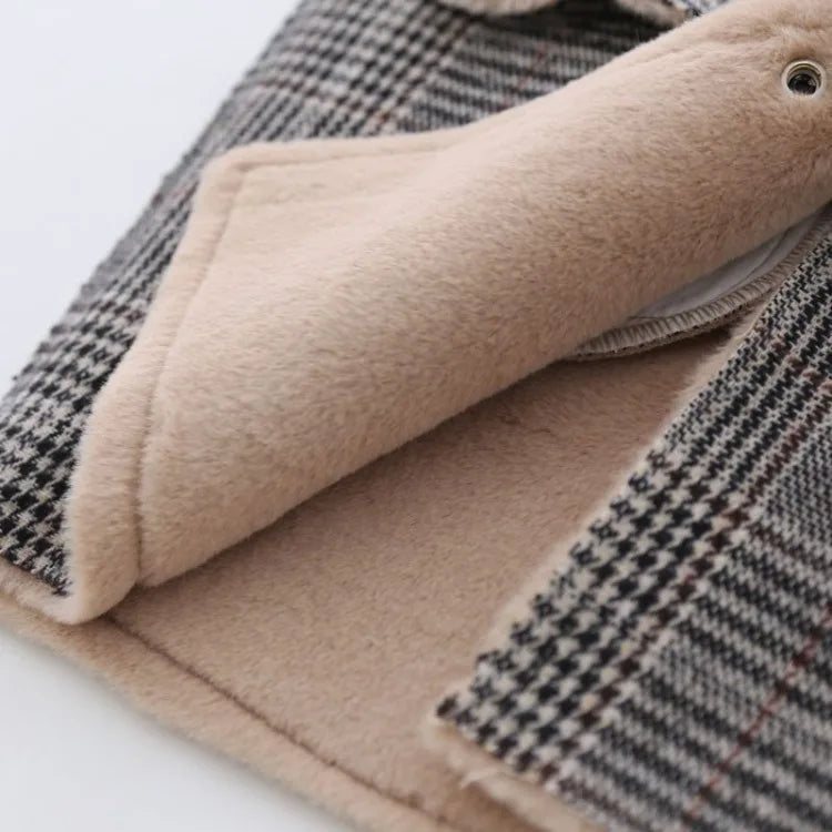 New Arrival 2025 Winter Kids Unisex Woolen Coat Faux Fur Lined Stylish Quilted Design Warmth Fashion for Children