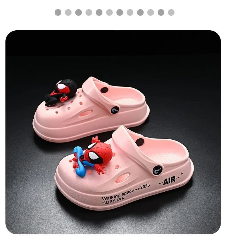 Disney Spider Man Children's Cave Shoes Boys' Anti Slip Soft Sole Kid's Beach Sandals For Home And Outdoor Shoes Size 24-45