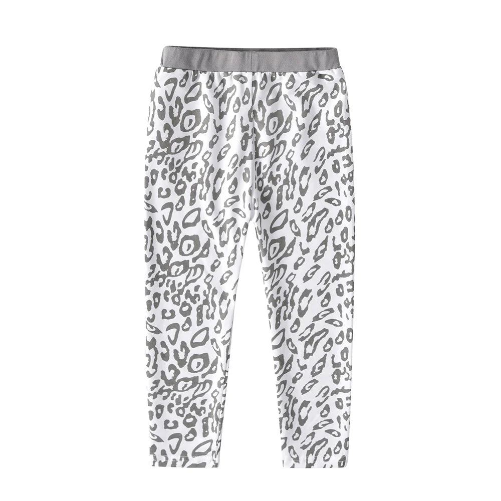 VIKITA Girls Leopard Print Pants Kids Bottom Wear Leggings Toddlers Fashion Skinny Grey Trousers Pencil Pants Cute Leggings
