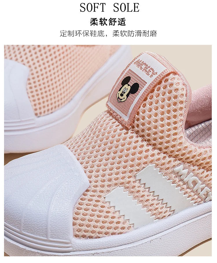 Disney Casual Shoes For Baby Boy Girl Brand Children Sneaker Mickey Mouse Kids Sports Black Shoes Toddler Walking Shoes Size 32