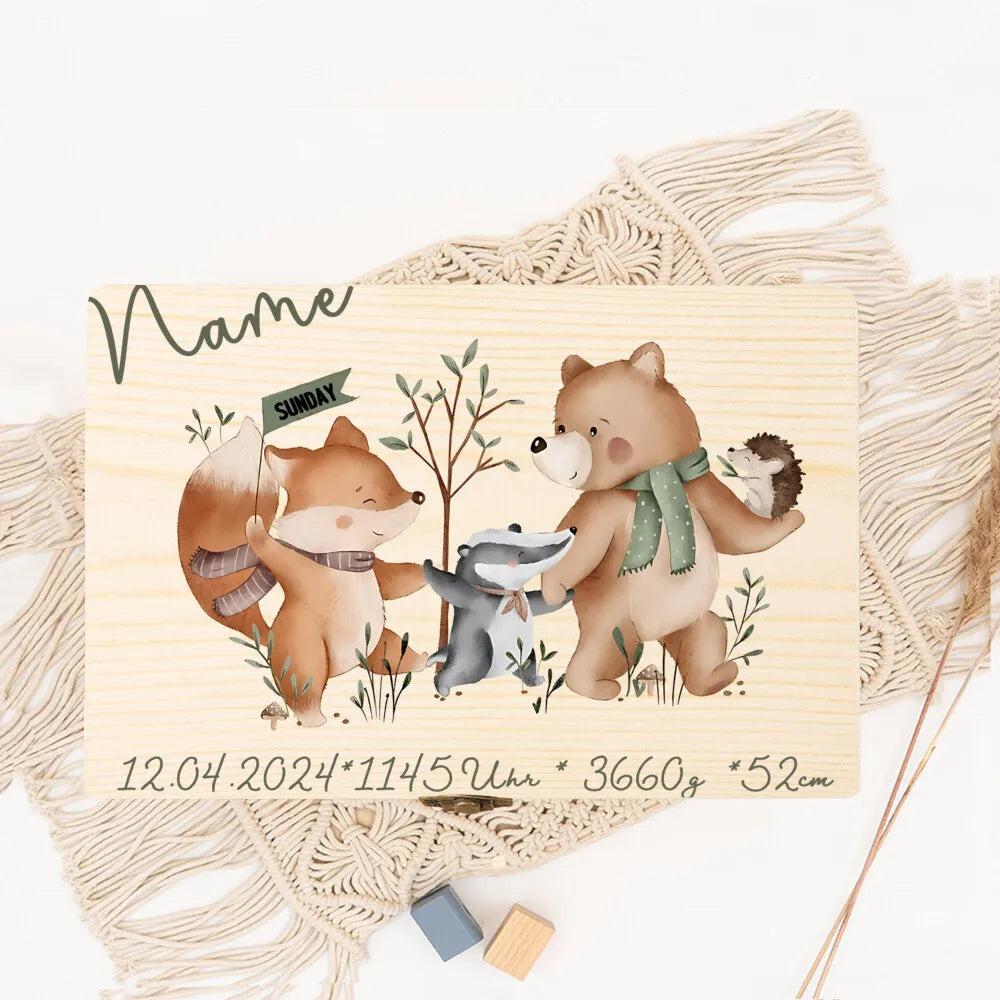 Personalized Baby Memory Box Baby 1st Birth Gift Gift Idea for A Baptism or Birth Customized Baby Memory Box with Name