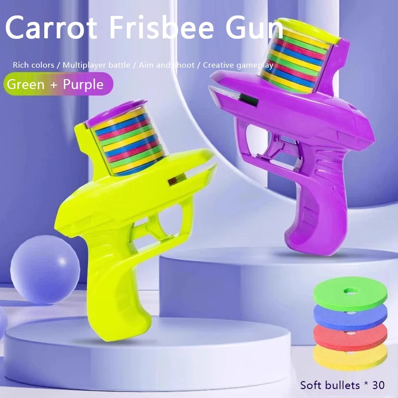 1PC Kids Outdoor Disc Gun Toy Flying Frisbee Shooting Launcher Interactive Parent-Child Game for Boys Perfect Birthday Gift