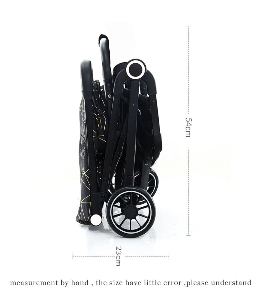 Lightweight Baby Stroller with Large Canopy Double Brake Travel Stroller for Airplane One-hand Folding Stroller Sit and Lying