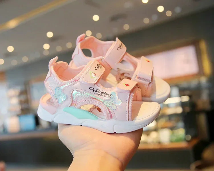 Girls Sandals Gladiator Cartoon Sweet Soft Children Beach Shoes Kids Summer Floral Sandals Princess Shoes Fashion Cute