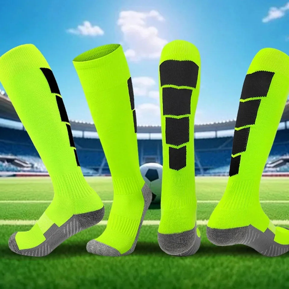 Loogdeel 1 Pair Soccer Socks, Sport Knee High Socks Calf Compression Athletic Socks for Kids Adults Running&Training Football