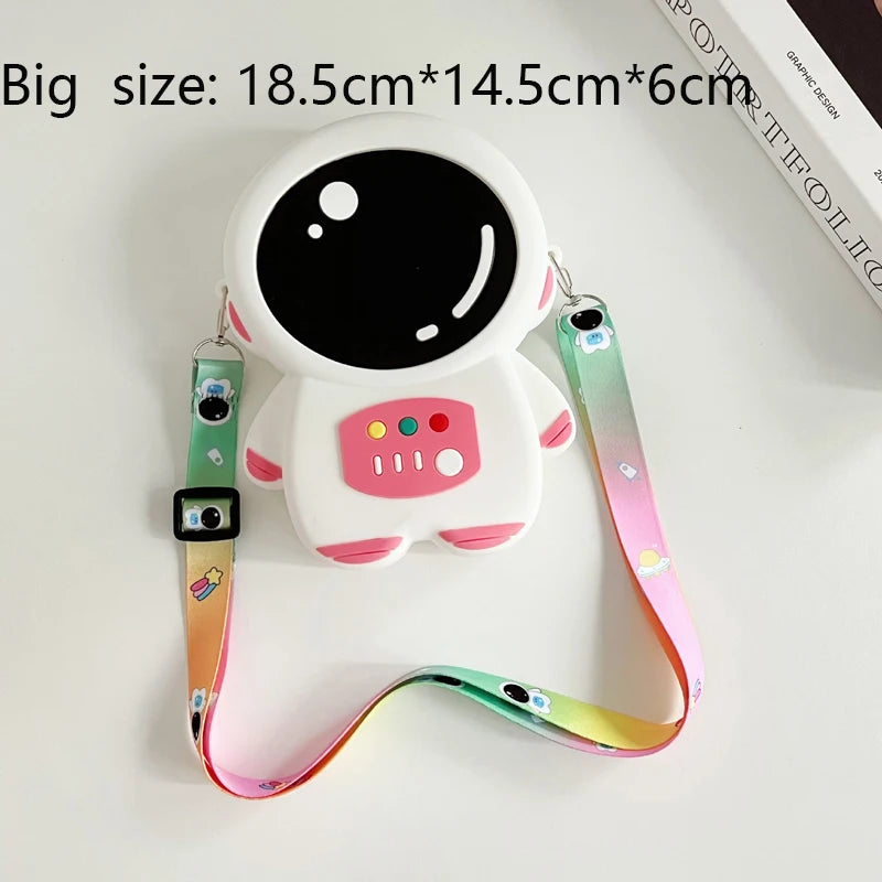 Astronaut Crossbody Bags Lovely Kawaii Bag Princess Small Storage Silicone Purse Cartoon Cosmonaut Model Toys Kids Prince Gift