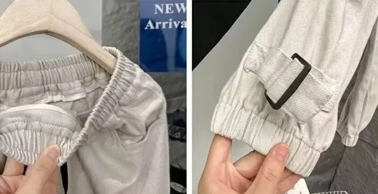 2025 New Boys' Cargo Pants Spring Autumn Casual Street Dance Cuffed Ankle Long Pants Toddler Boys