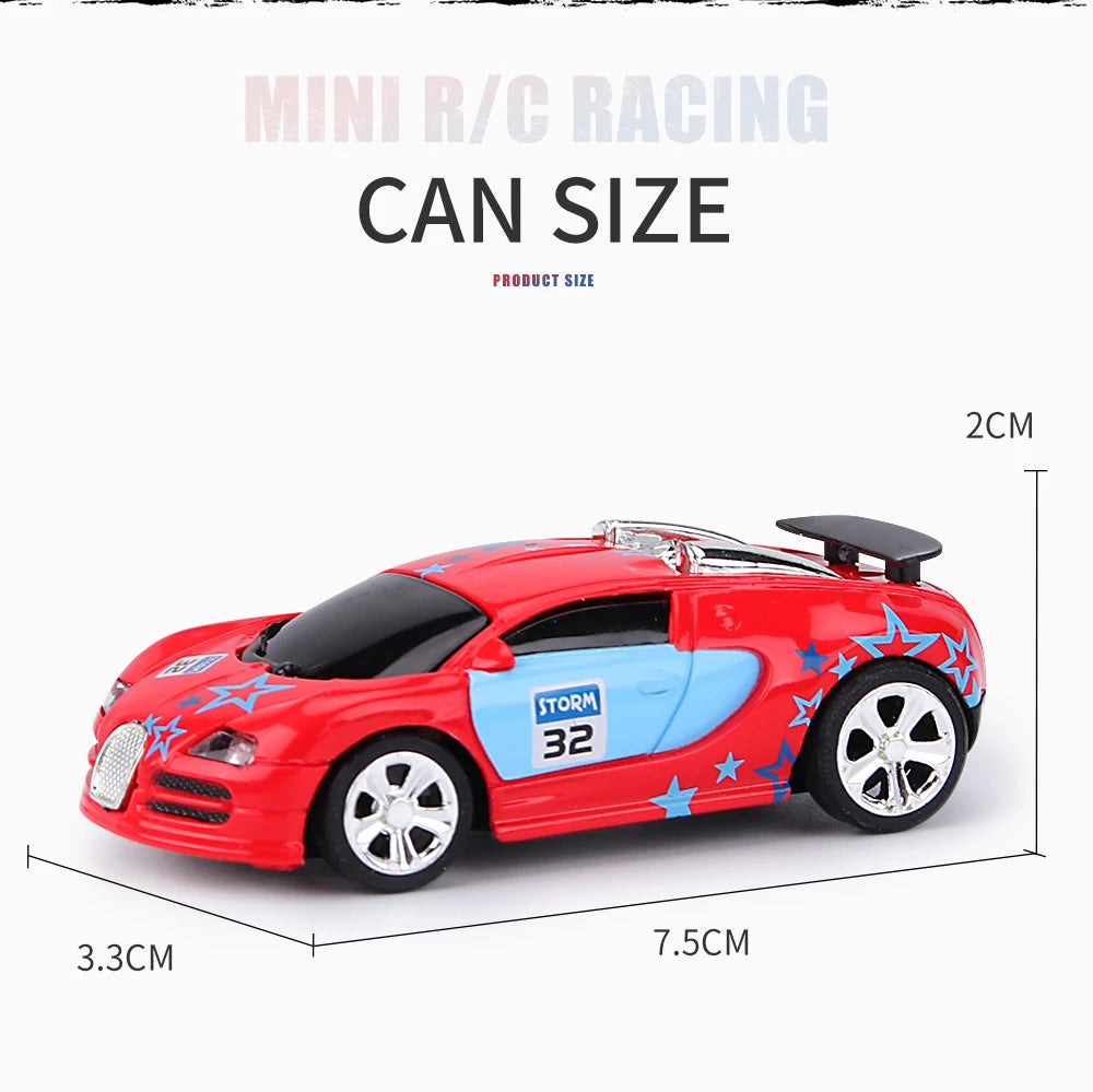 1:58 Remote Control MINI RC Car Battery Operated Racing Car PVC Cans Pack Machine Drift-Buggy Bluetooth radio Controlled Toy Kid