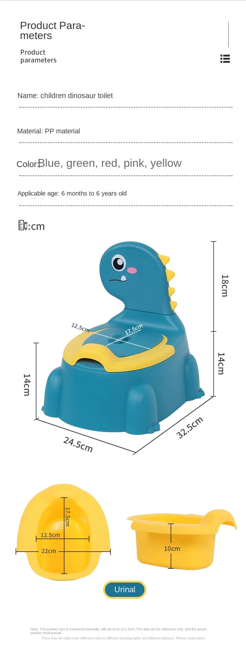 Kids Portable Potty Training Toilet, Cartoon Potty Training Seat, Toddler Potty Chair for Baby Boys and Girls, Non-Slip, PP