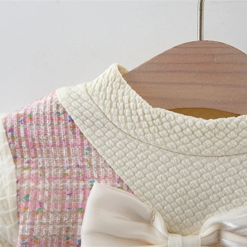 9 Months To 3 Years Old Spring And Autumn New Sweet Bow Baby Girl Dress, Princess Style Children'S Long Sleeved Clothes