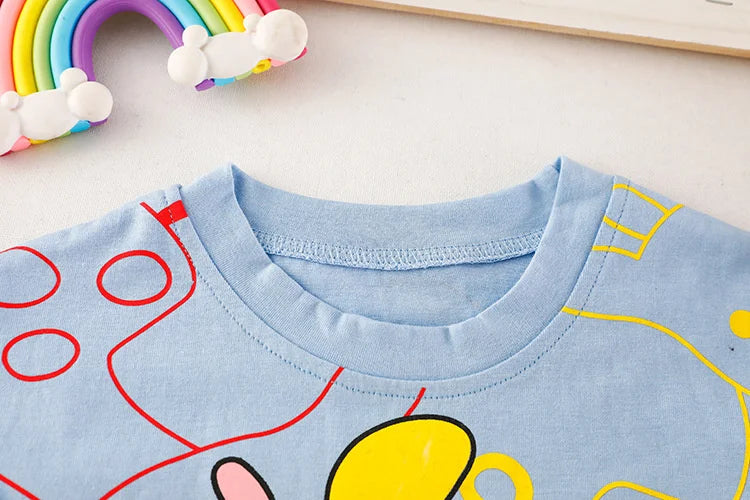 New Summer Baby Girls Clothes Suit Children Boys Fashion Cartoon T-Shirt Shorts 2Pcs/Sets Toddler Casual Costume Kids Tracksuits
