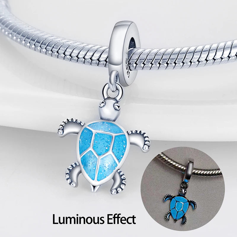 Hot Sale 925 Sterling Silver Ocean World Series Sea Turtle Starfish Little Crab Octopus Charms Bead Fit 925 Bracelet DIY Jewelry