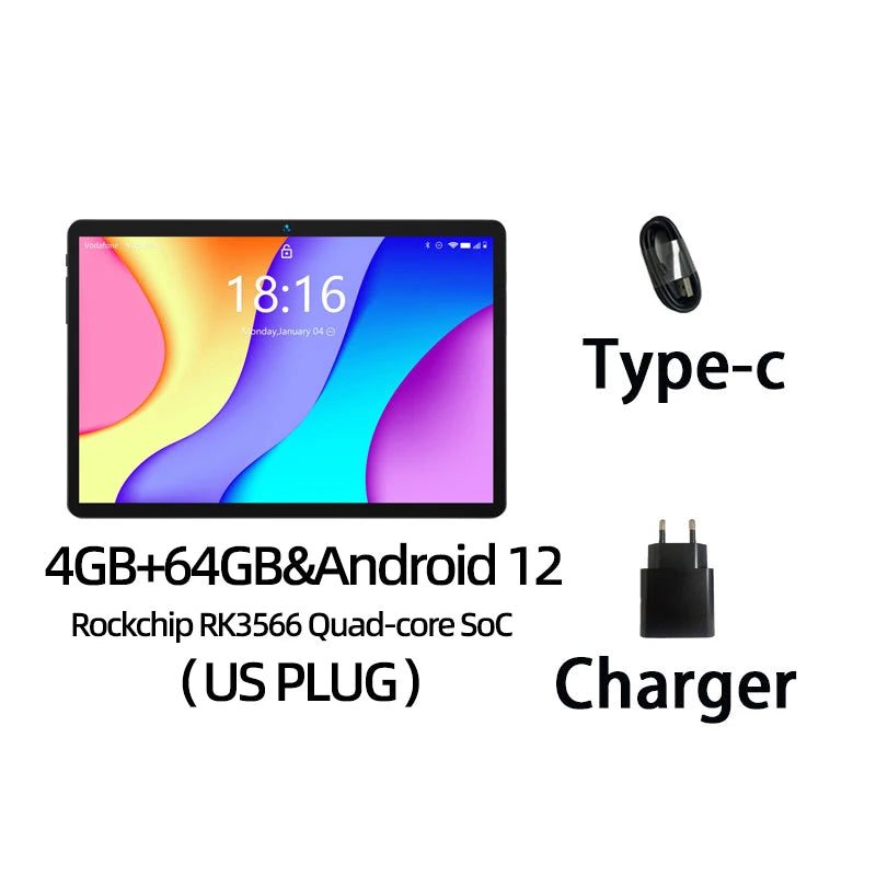 BMAX Kids Tablet I9 Plus Android 15 GPU G522EE 8GB RAM 64GB ROM 10.1 Inch Allwinner RK3562 Quad Core Port Tablets PC WIFI 6