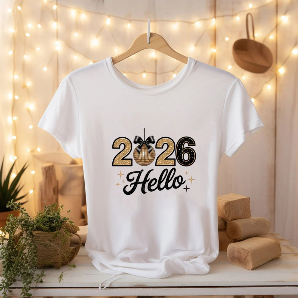 2026 Happy New Year Family Matching Outfits Mother Father and Daughter Son Tshirt Baby Romper Family Look New Year's Clothes