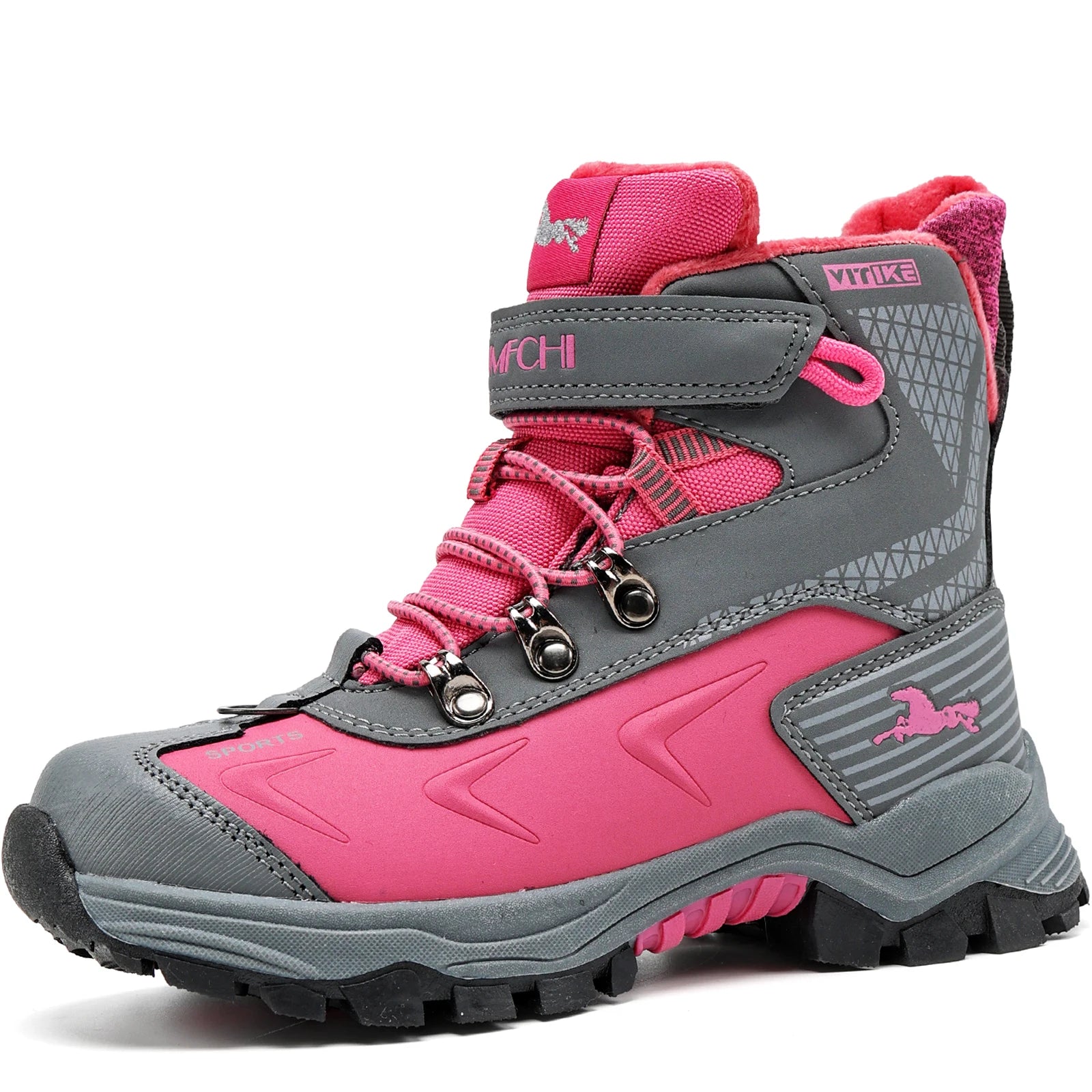 Kids Hiking Boots Boys Girls Outdoor Walking Climbing Sneaker Comfortable Snow Shoes Hiker Boot Antiskid Steel Buckle Sole