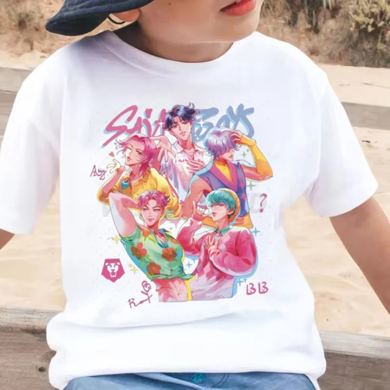 2025 New Summer Boys Tshirt Anime Kpop Demon Hunters Kids T-shirts Children's Clothing Casual Boys Girls Short Sleeve Tops