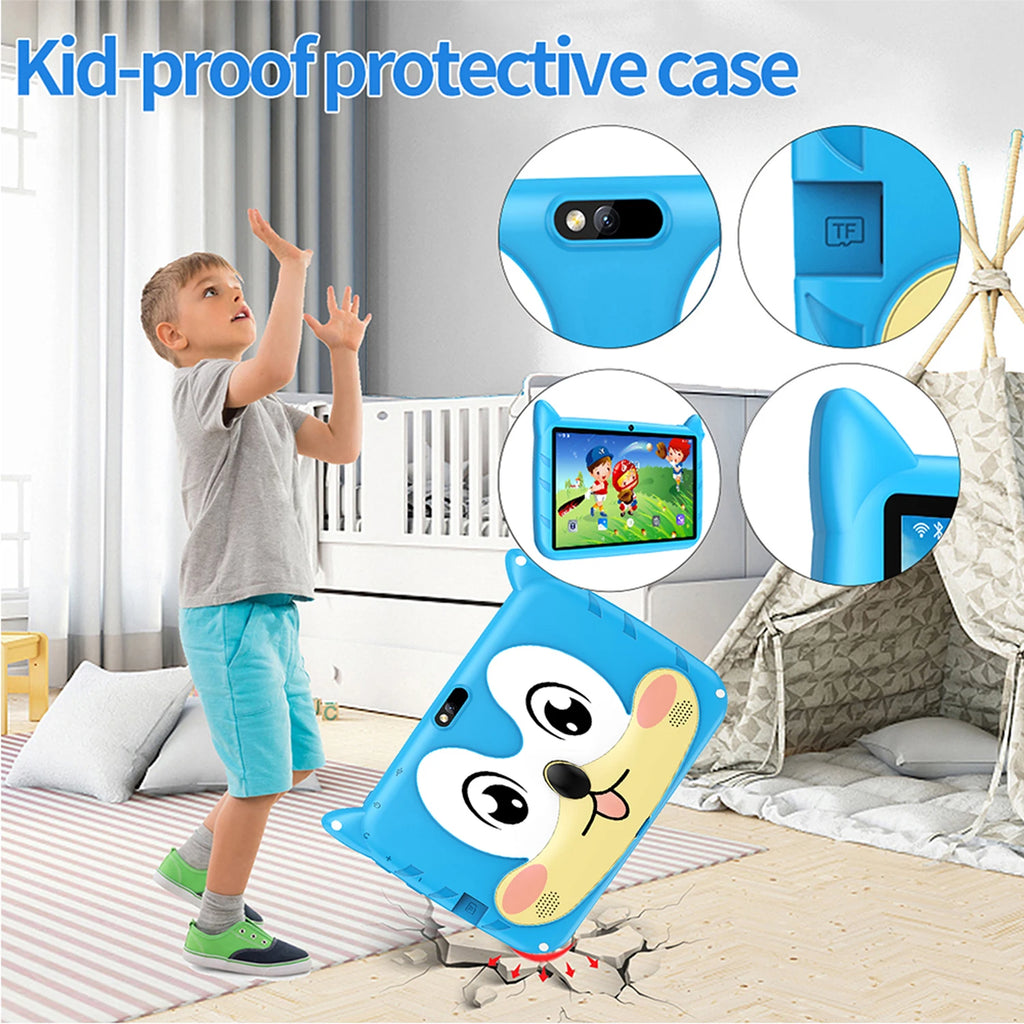 BDF Hot-selling Android 7 Inch Kids Tablet Quad Core 4GB RAM 64GB ROM Android 13 Google Learning Education Games Tablets 4000mAh