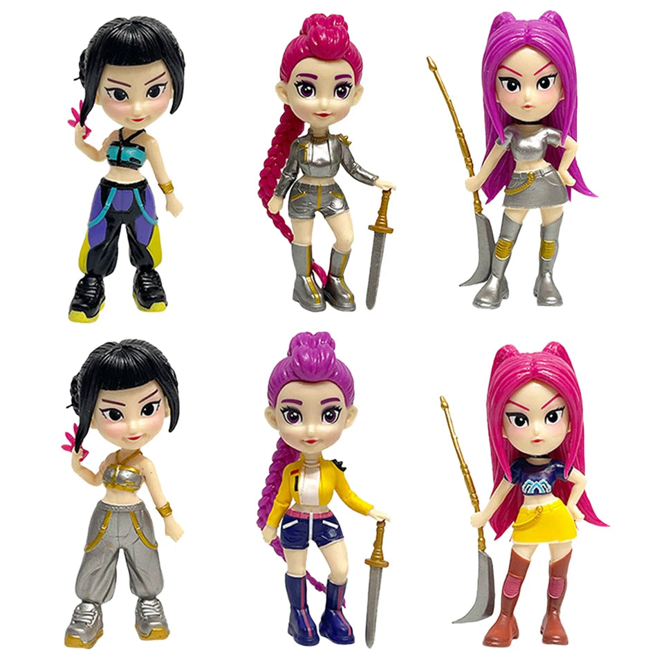 Hot Anime Figure K-pop Demon Hunters with Box Kawaii Boys Girls Gifts For Kids Fans Halloween Christmas Figure Decorative Gifts