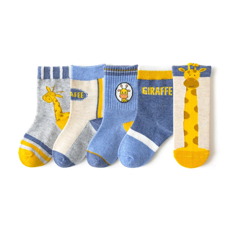 5/10 pairs/lot Kids Casual Socks for Boys 2025 New Cartoon Dinosaur Print Children Ankle Short Breathable Cotton Toddler Sock