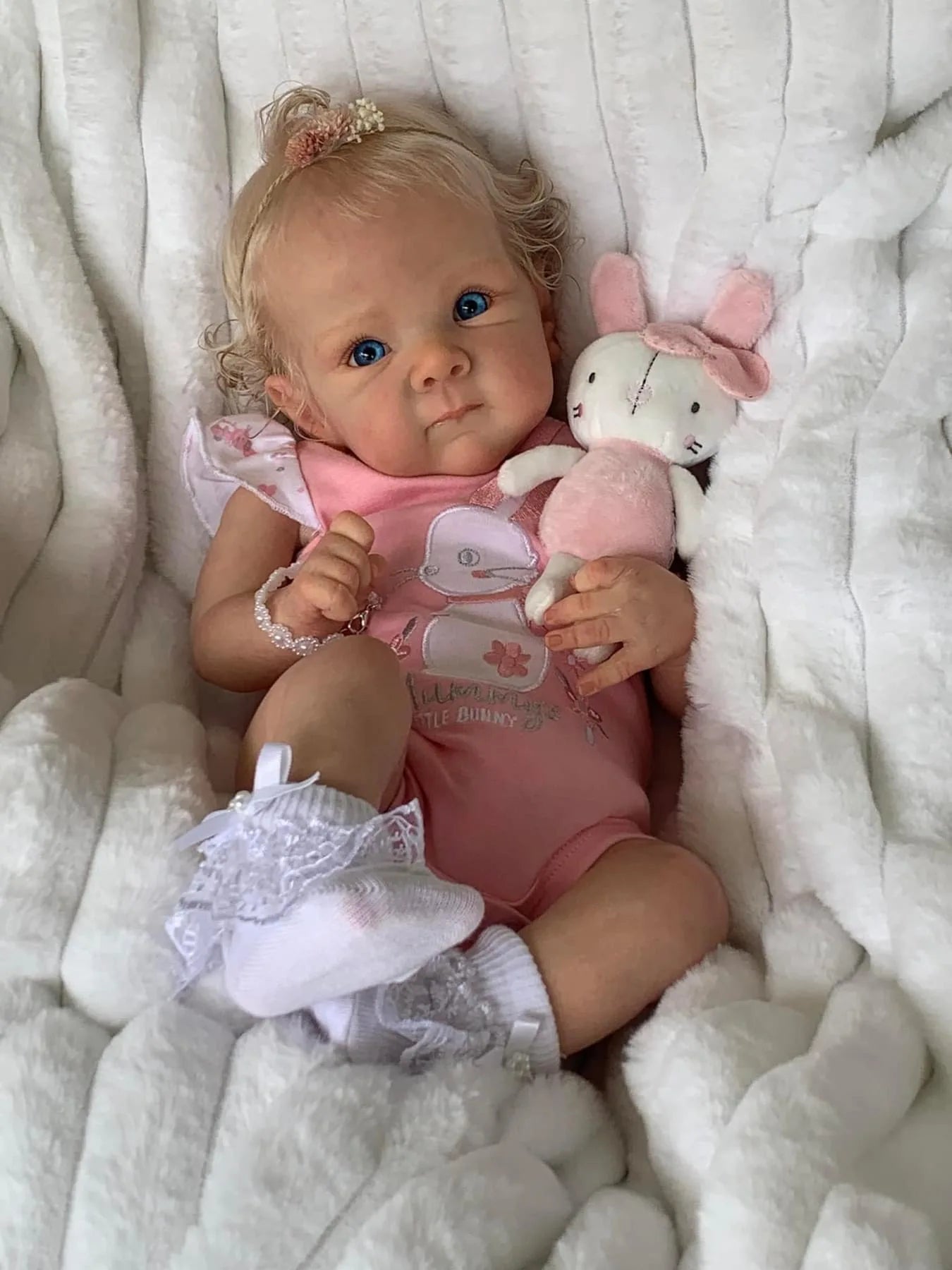 NPK 18inch Newborn Lifelike Doll Soft Touch Reborn Baby Bettie with 3D Skin Hand Root Hair Multiple Layers Painting Cuddly Toy