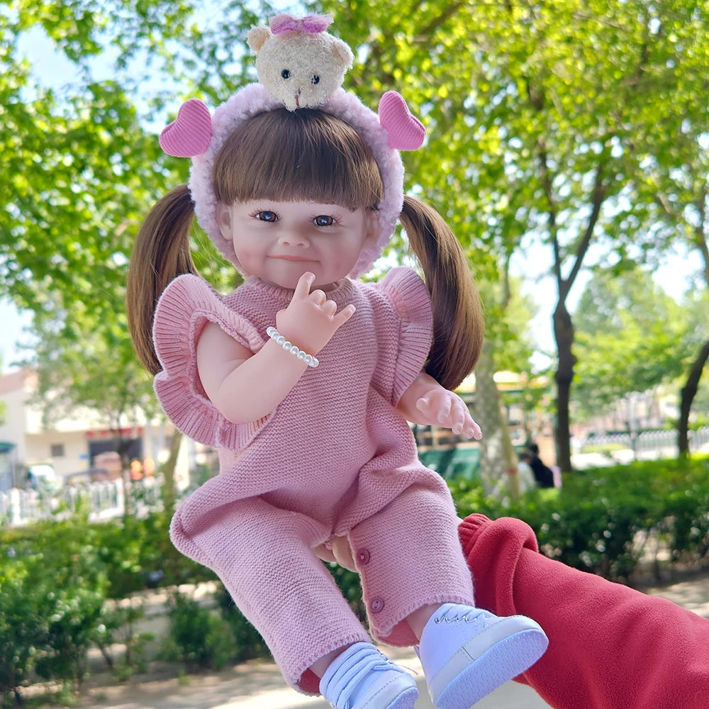 55CM Reborn Toddler Doll with Full Body Soft Silicone Vinyl 22Inch Lifelike Soft Touch High Quality Doll Birthday Gifts