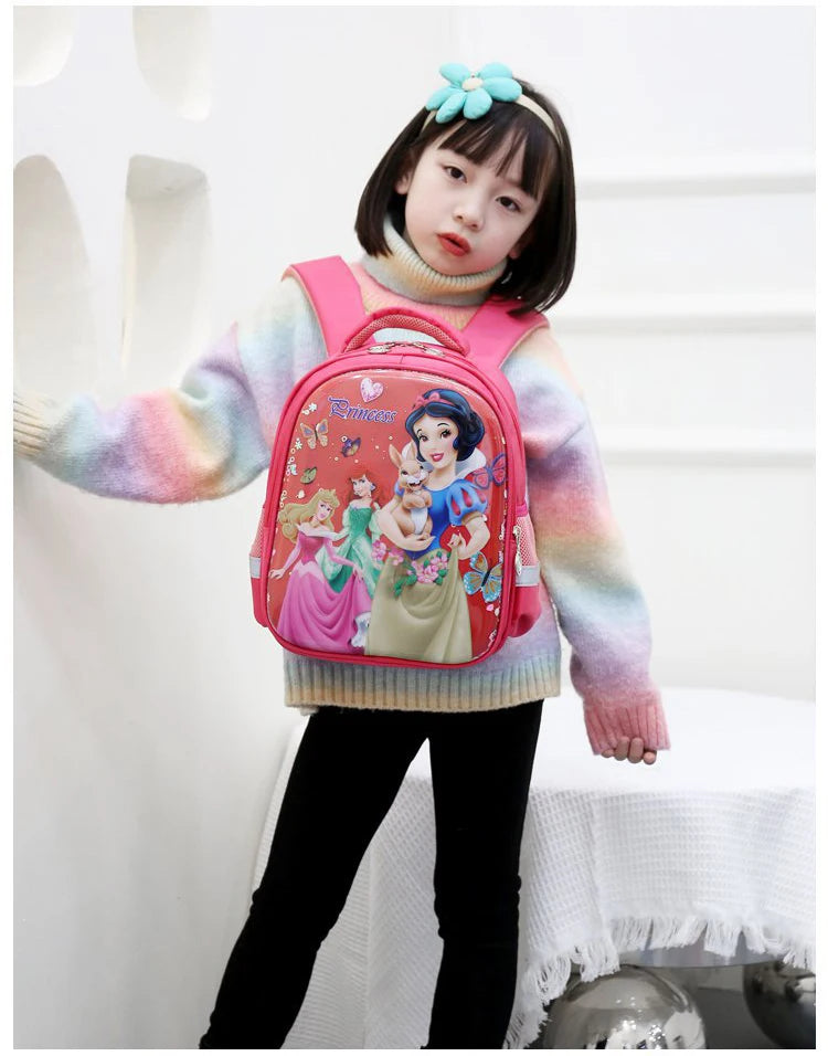 Disney Snow White New Girls Backpack Cartoon Cute Girls School Bag Large Capacity Lightweight Waterproof Children's Backpack