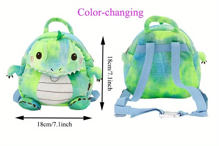 Cartoon Toddler Mini Backpack with Anti-Lost Harness, Cute Animal Backpack Safety Leash Storage Bag for Boys and Girls