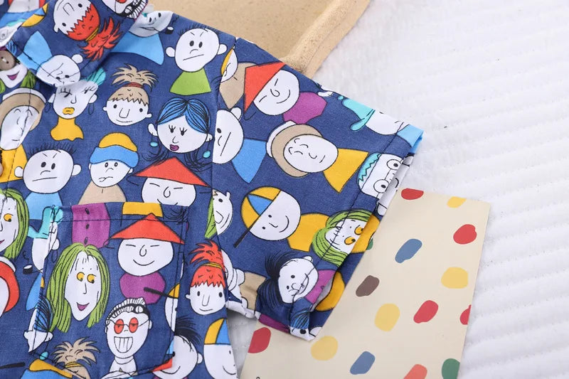 New Summer Baby Clothes Suit Children Boys Shirt Shorts 2Pcs/Sets Toddler Clothing Infant Casual Cartoon Costume Kids Tracksuits