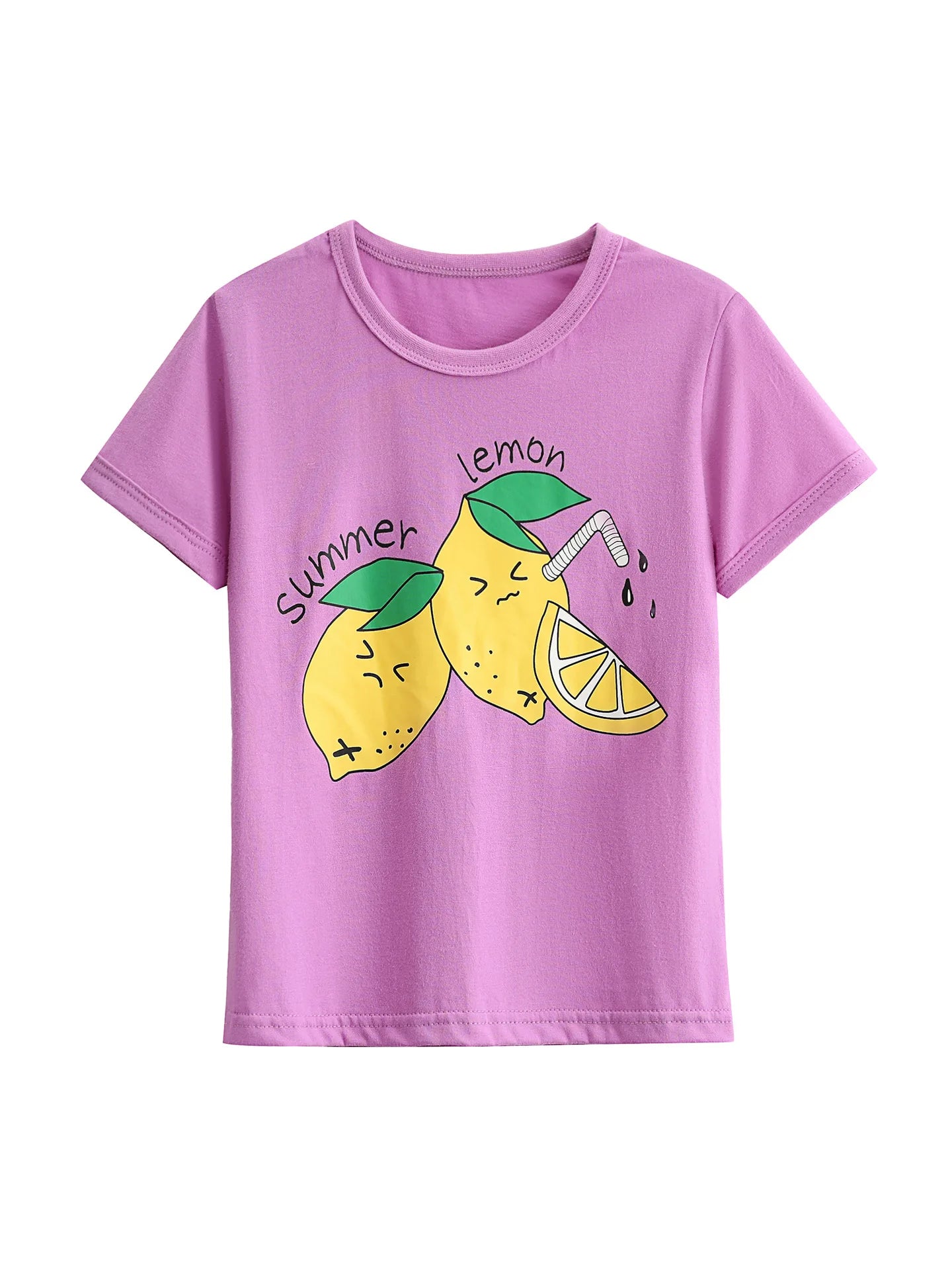 2025 Summer 2 3 4 6 8 10 Years Children Cotton Cartoon Star Bird Cat Rabbit Animal Print Short-Sleeve T-Shirt For Kids Baby Girl