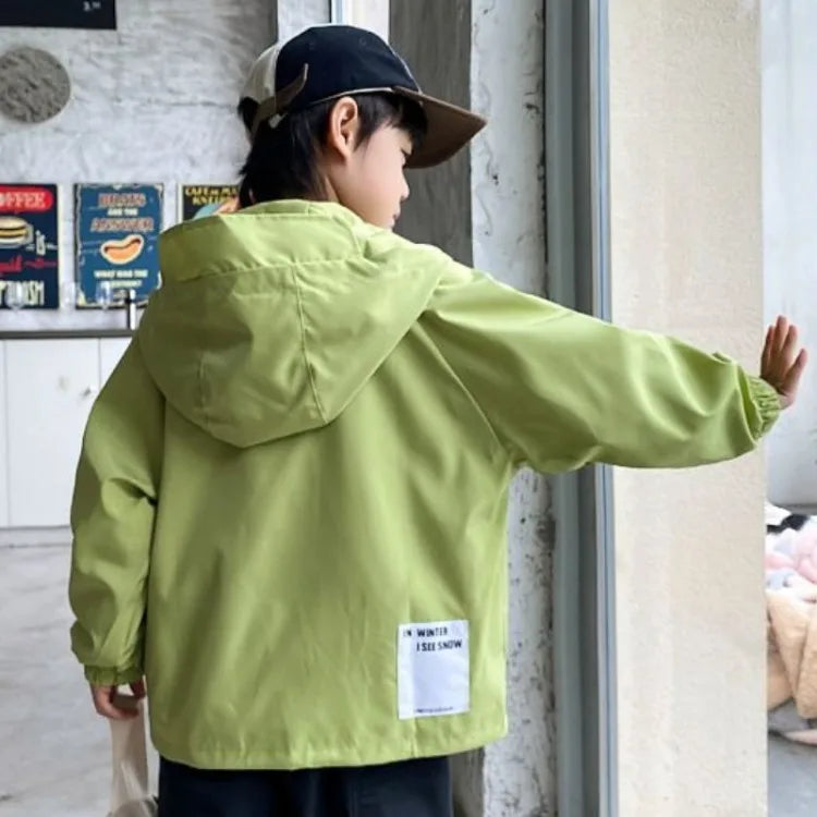 2025 New Kids Outdoor Jacket Unisex Sporty Design Spring Autumn Wear Trendy Waterproof Windproof Jacket for Boys Girls Ages 8-14