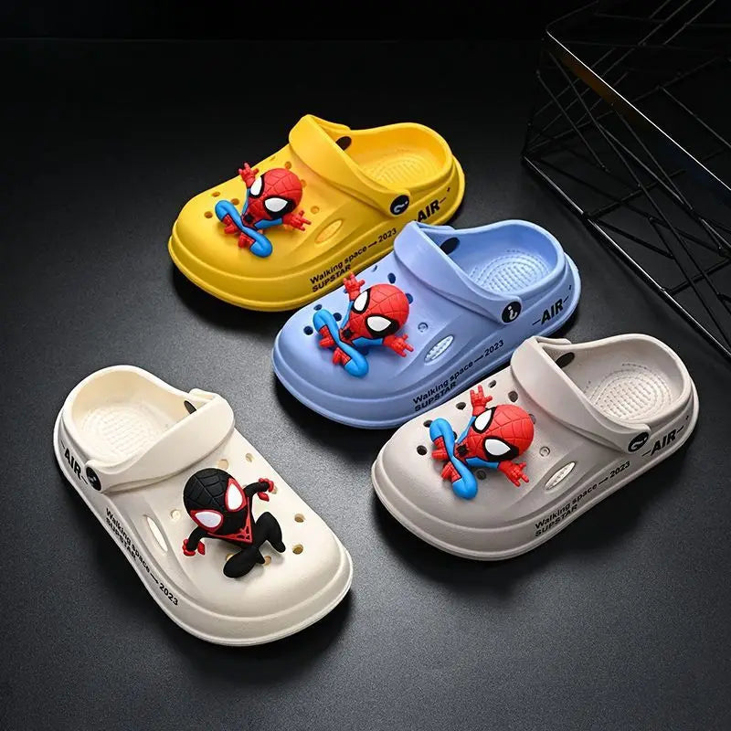 Disney Spider Man Children's Cave Shoes Boys' Anti Slip Soft Sole Kid's Beach Sandals For Home And Outdoor Shoes Size 24-45