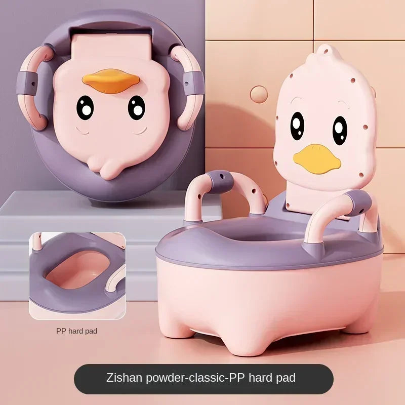 Potty Training Toilet for Kids Household Cute Cartoon Duck Soft Hard Cushion Clamshell Waist Guard Toilet Baby Toilet Supplies