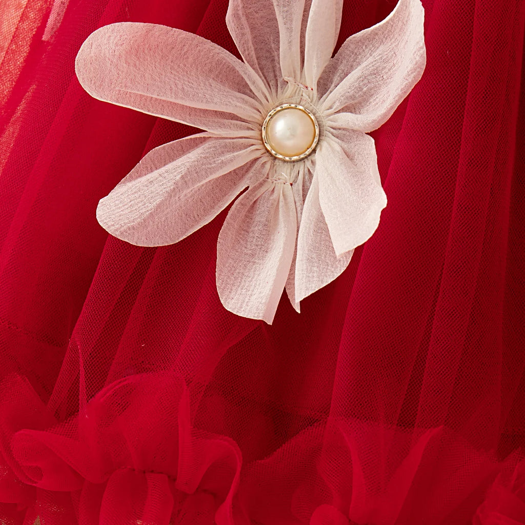 Princess Style Baby Girl Dress, Summer New Sweet Flower Children'S Sleeveless Clothes For Babies Aged 9 Months To 3 Years Old