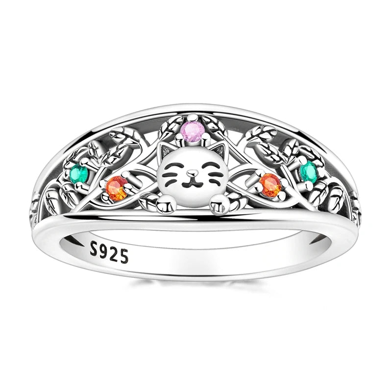 New Rings For Women 100% 925 Sterling Silver Star Moon Colorful Zircon Rings Fine Wedding Engagement Birthday Jewelry Gifts