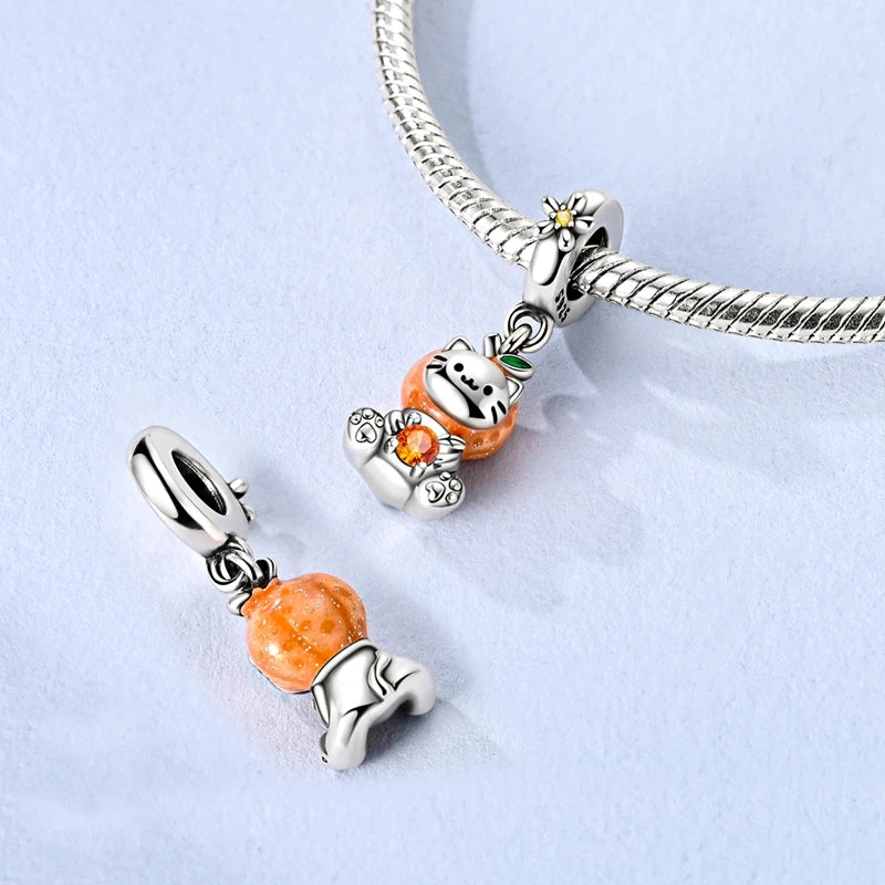 925 Sterling Silver Charms Firefly Cat Dog Coconut Charms Beads Pendant Fit Original Pendant Bracelet DIY Fine Jewelry For Women