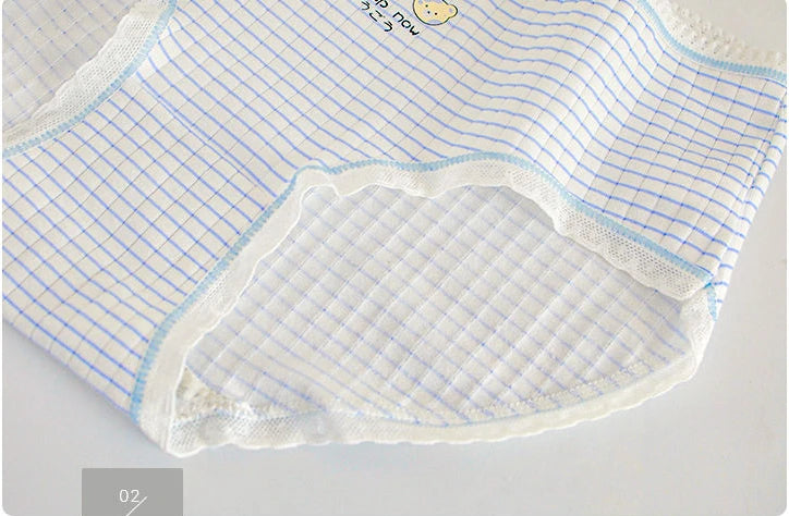 5PCS Kid Cotton Antibacterial Panties Girl Cute Cartoon Briefs 3-8Y Young Children Underwears Baby Soft Thin Breathable Knickers