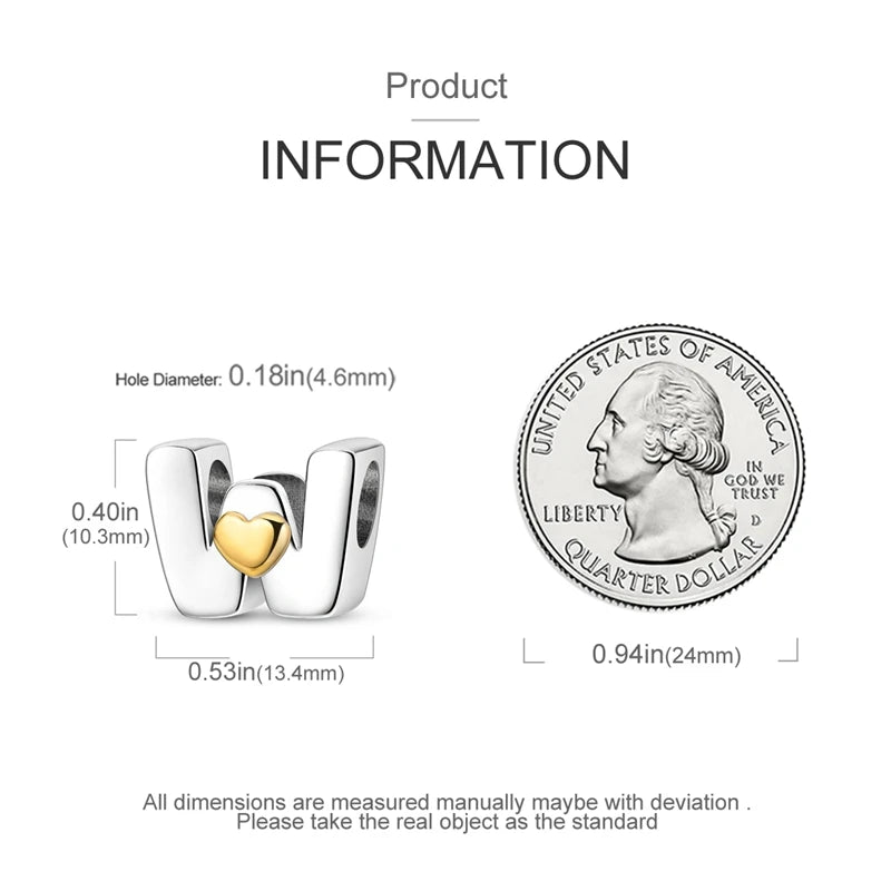 925 Sterling Silver DIY Alphabet Charms Beads LOVE Heart Letter Fit Original Bracelet Bangle Necklace Jewelry Marking Gift