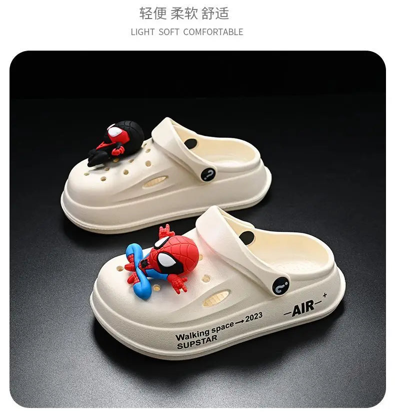 Disney Spider Man Children's Cave Shoes Boys' Anti Slip Soft Sole Kid's Beach Sandals For Home And Outdoor Shoes Size 24-45