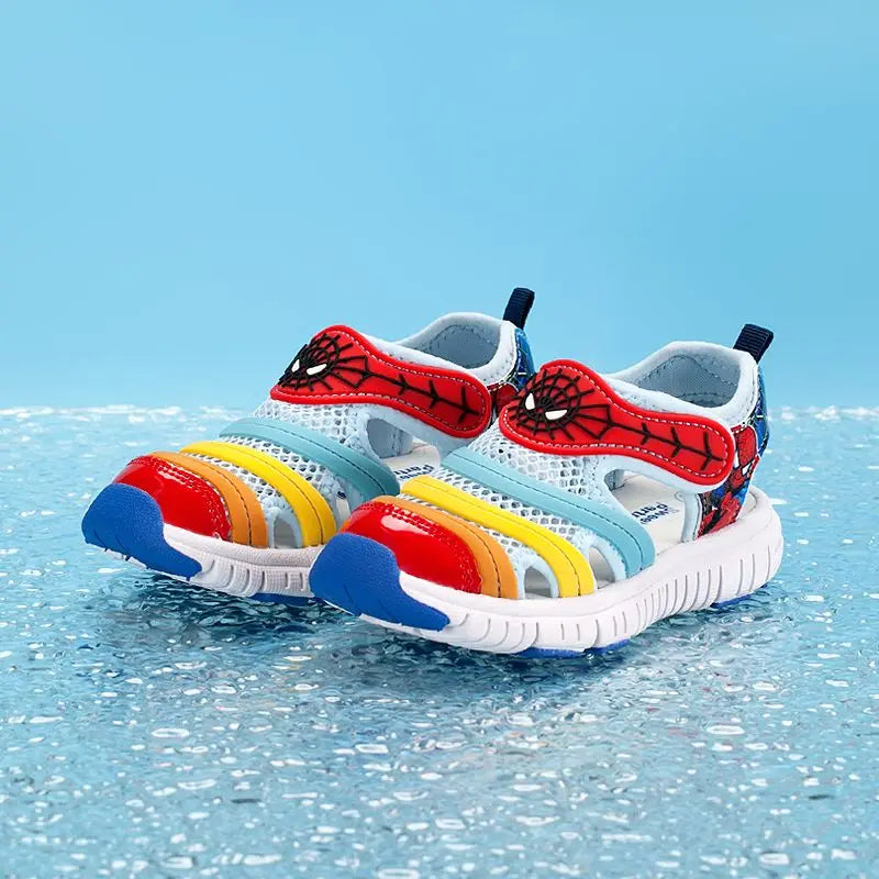 Disney Cartoon Girls' LED Sandals Summer Breathable Children's Sports Beach Girls' Soft Shining Shoes Size 24-35