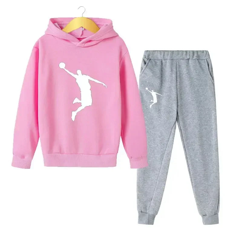 Autumn Winter Children 2Pcs Set Fashion Sports Hoodie+Pants Suits 4-14 Years Boys Girls Casual Outfits Tracksuits Kids Clothing