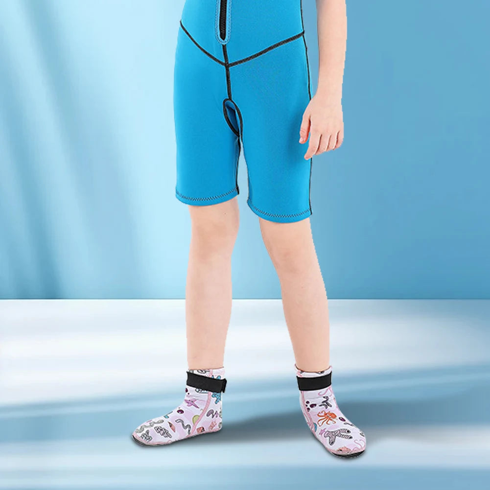Kids Neoprene Water Socks Sand Socks Anti-slip Wetsuit Socks Adjustable Toddlers Diving Socks Keep Warm for Water Sports