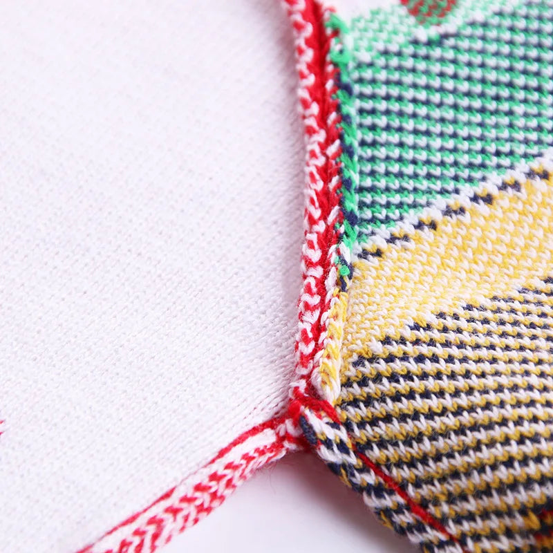 Winter Children Sweater Red Santa Claus Snowflake Pattern Boy Girl Knitting Sweater Happy New Year Gift Kid Christmas Clothing